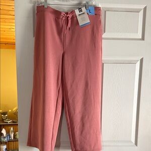 Wide Leg Pink Crop Pants